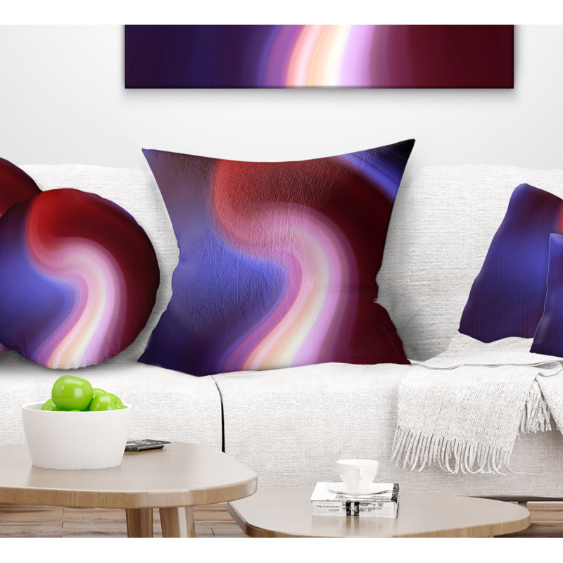 18" Square Red and Blue Abstract Printed Throw Pillow
