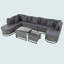 Ensemble de canapé d'extérieur en osier 7 pièces, ensemble de canapé modulaire sans rotin pour la conservation, ensembles de meubles de patio avec table basse et coussins-313712405