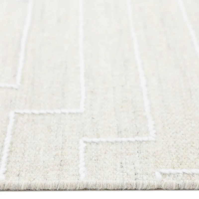 Barry Geometric Area Rug in Beige, Rectangle 5' x 8'