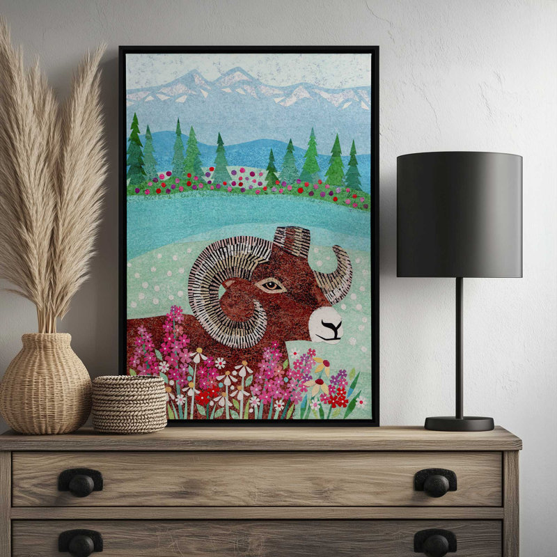 Reproduction d'art sur toile "Wilderness Collage XV" par Kim Conway, Tanné, «Floater», reproduction encadrée sans passe-par