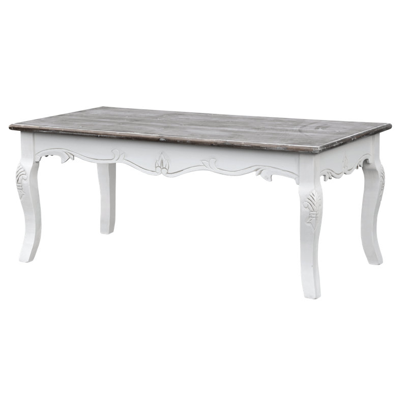 Circee Four Leg Coffee Table, Dark Brown, White