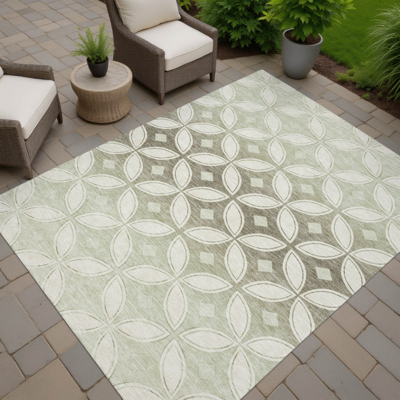 Machine Washable Indoor/Outdoor Lockway ACN2423 Geometric Rug, Rectangle 3' x 5'
