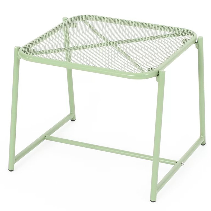 Table d'appoint en fer 16,6 po H, conception moderne en maille, l 19,75 po x P 18,07 po, H 7,68 lb, détail 16 po, l 19,5 po x P 18,0 po