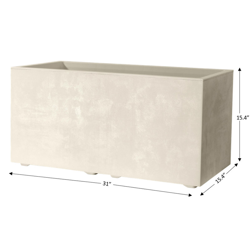 Pot à fleurs Millennium | Rectangle 31 po x 15 po x 15 po | Plastique léger et durable | Pot intérieur ou extérieur pour patio / porche | Comprend réserve d'eau et bouchon de drain | Pot pour plantes, fleurs, jardin