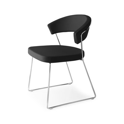 New York Upholstered Armless Chair with Sled Base