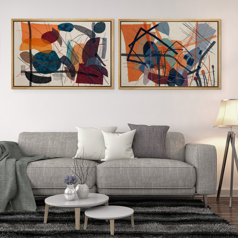 Art mural encadré abstrait rétro antique classique pour chambre à coucher, H 36 po x l 24 po, Naturel