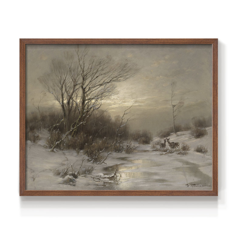 Paysages rétro-CCXIV - reproduction encadrée, H 16 po x l 20 po, Noyer