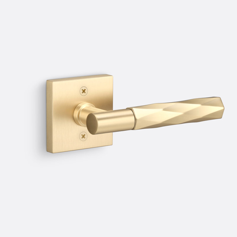 Aspra Square Dummy Rosette, Vertex Grip, Satin Brass/Satin Nickel, Single Dummy