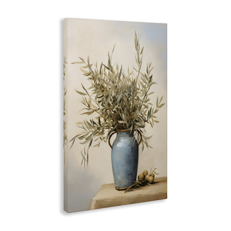 «Rustic Pottery Plant», art mural sur toile par Petals Prints Design, H 24 po x l 16 po