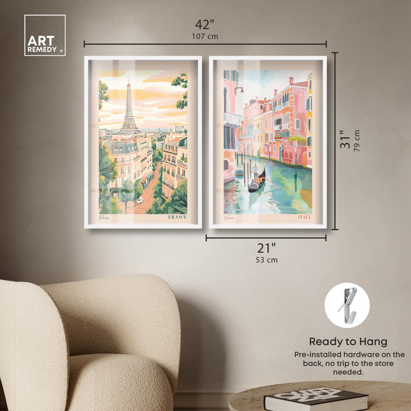 Blush Parisian Glam Art , H 31 po x l 21 po, Blanc