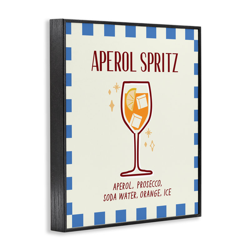 «Retro Fizzy Summer Cocktail», giclée par Emily Dumas, H 20 po x l 16 po, Giclée encadrée noir minuit