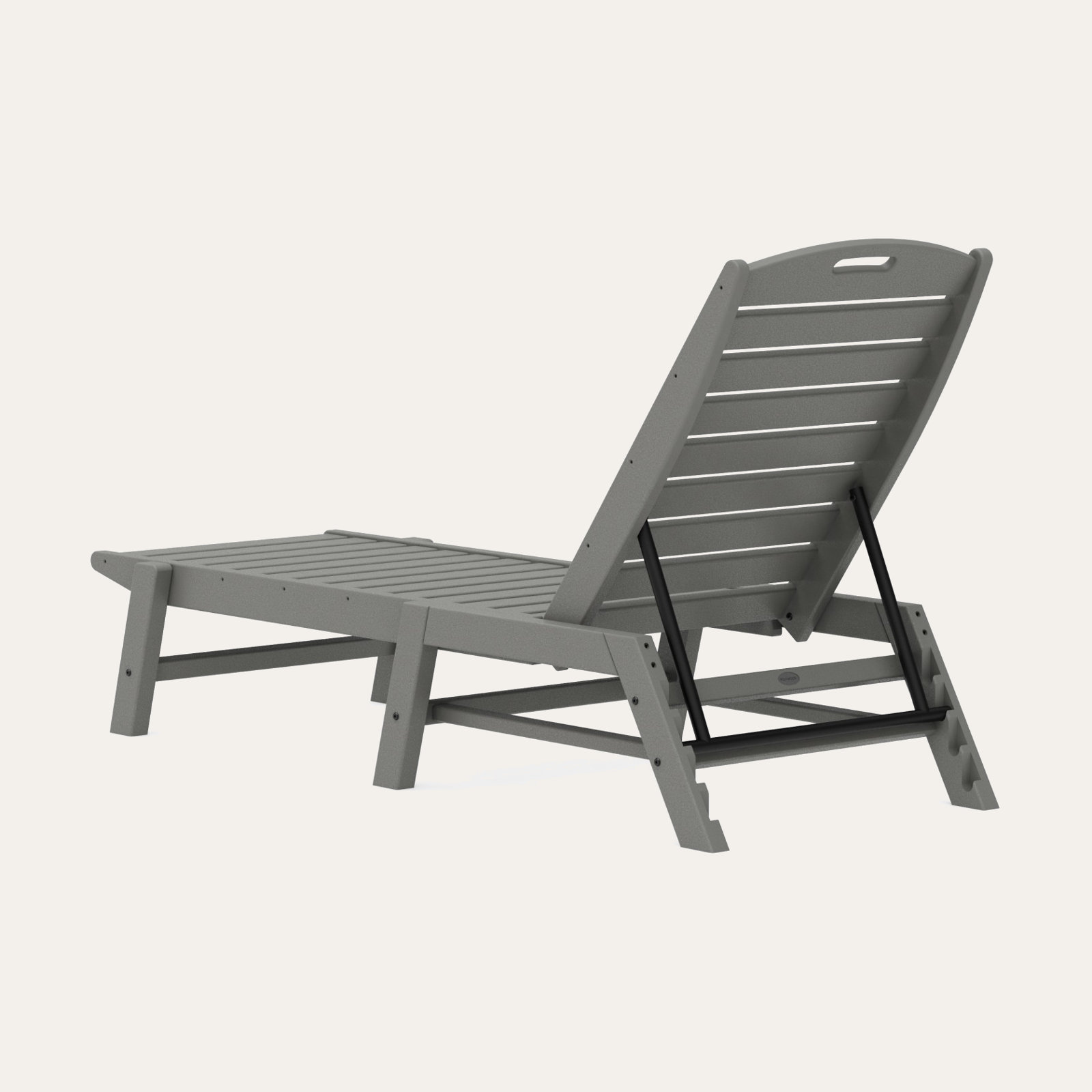 POLYWOOD® Nautical 24" Patio Chaise Lounge, Slate Gray