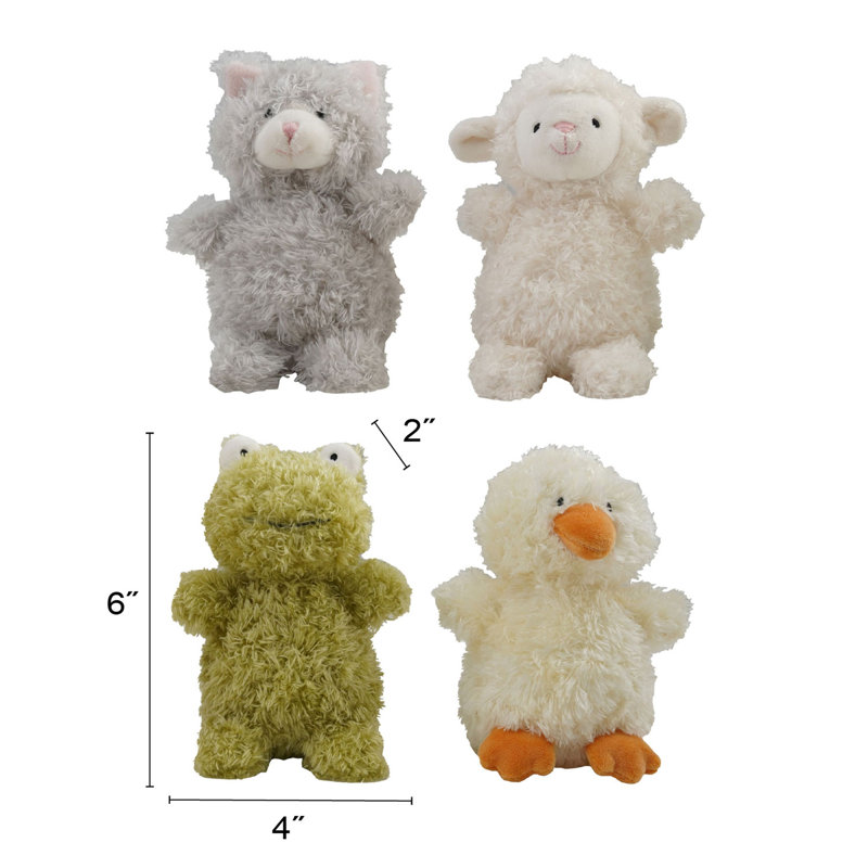 4-Piece Plush Bean Bag Animals