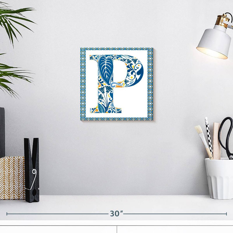 Motif floral Keiri lettre P, H 10 po x l 10 po
