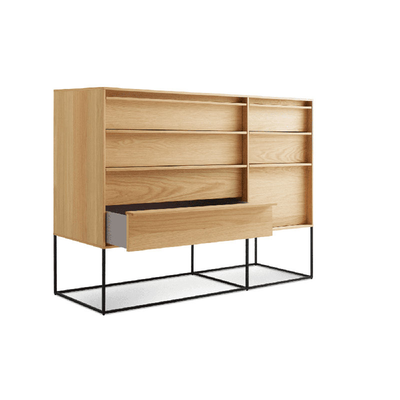 Rule 7 - Drawer Dresser, Black/White Oak