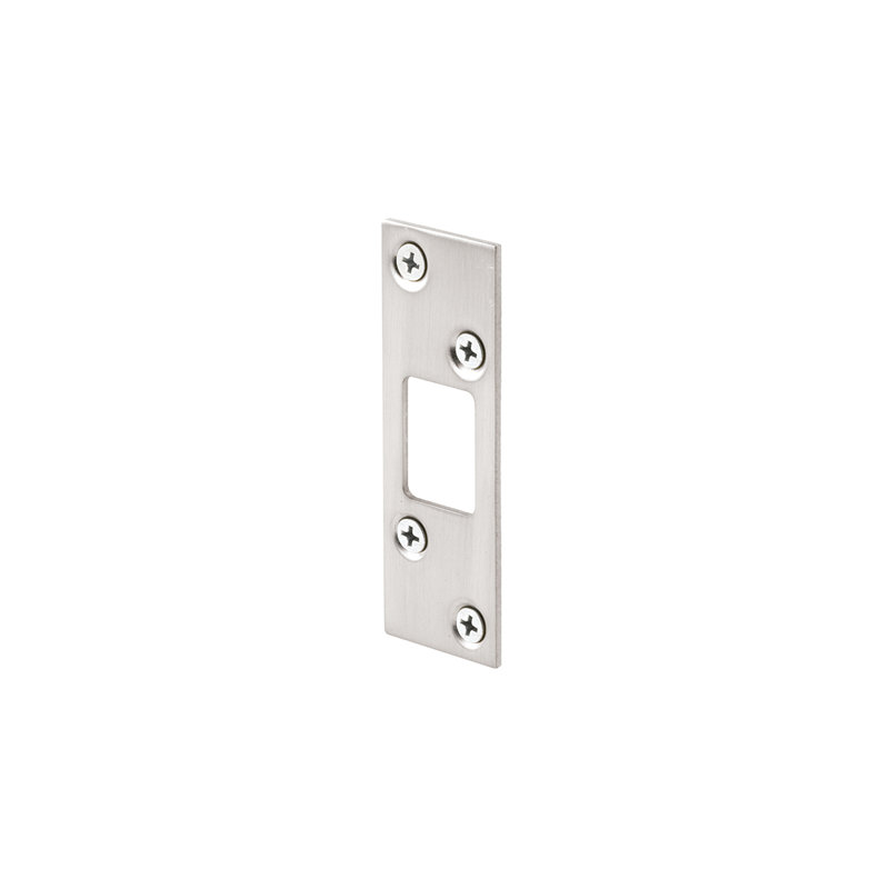 FHC E2461 Deadbolt Strike, Stamped Steel material, 1-1/4" Strike Length, 3/4" Opening Length, 1-1/16" Opening Width, Satin Nickel Finish, Single Pack