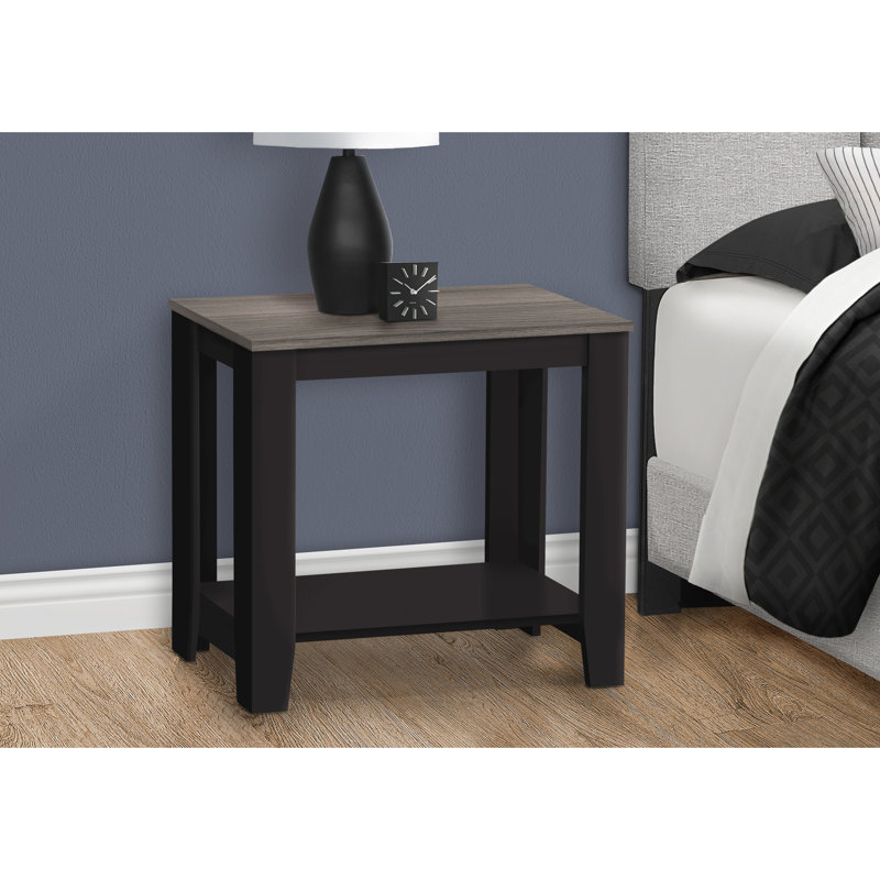 Table de chevet rectangulaire noire et grise, idéale pour le rangement ou la décoration, table de bout de 11,51 po de largeur, rangement polyvalent pour le décor, poids de 16 lb
