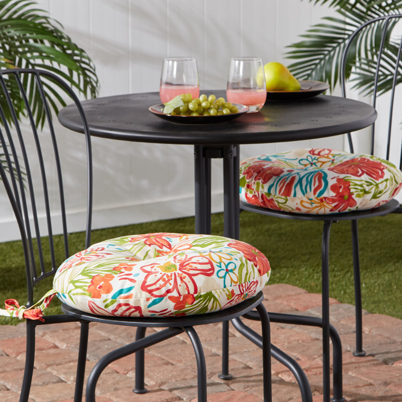 Ballera Outdoor 15'' Round Dining Chair Seat Cushion, 2, Breeze Floral