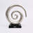 Aluminum Swirl Abstract Sculptures with Black Base –  Modern Decor, Set of 2