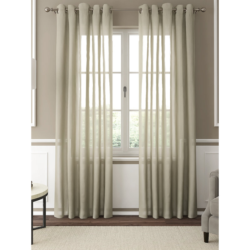 Paire de rideaux transparents avec œillets Twizy, Argent