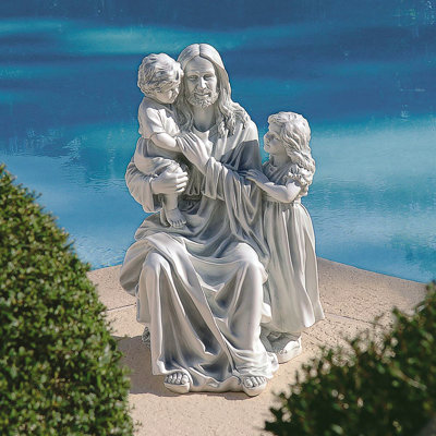 Statue de jardin Jésus aime les petits enfants
