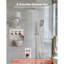 Ensemble de robinet de douche, système de douche à pluie au plafond de 12 pouces avec tête de fixation murale de 6 pouces et douchette à main 4 en 1, valve rotative à double fonction en laiton à 3 fonctions et ensemble de garniture, nickel brossé-136260298