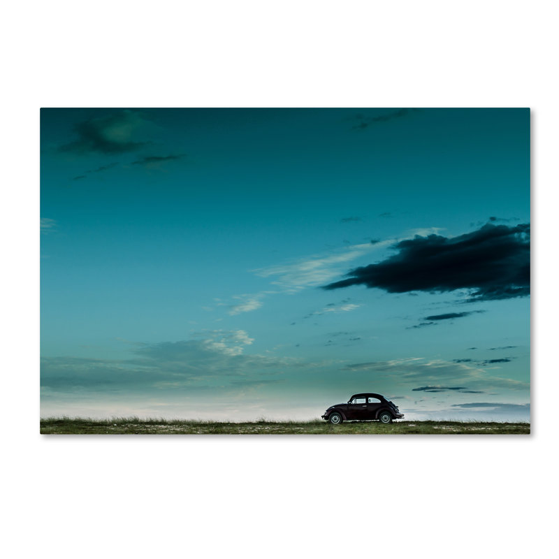 « the red vw coléoptère », reproduction d’impression sur toile tendue, H 22 po x l 32 po