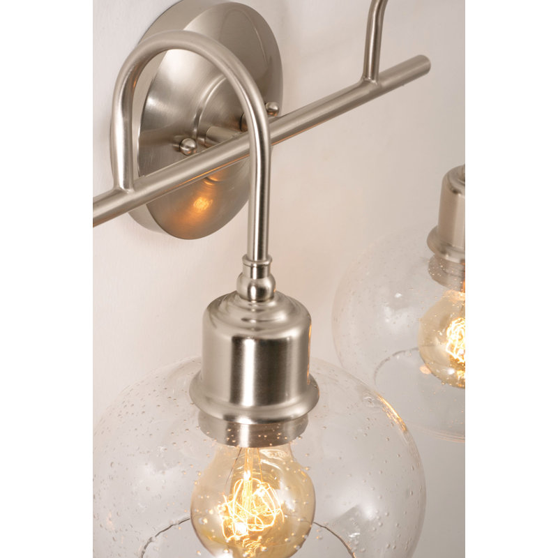 3 - Light Dimmable Vanity Light, Satin Nickel