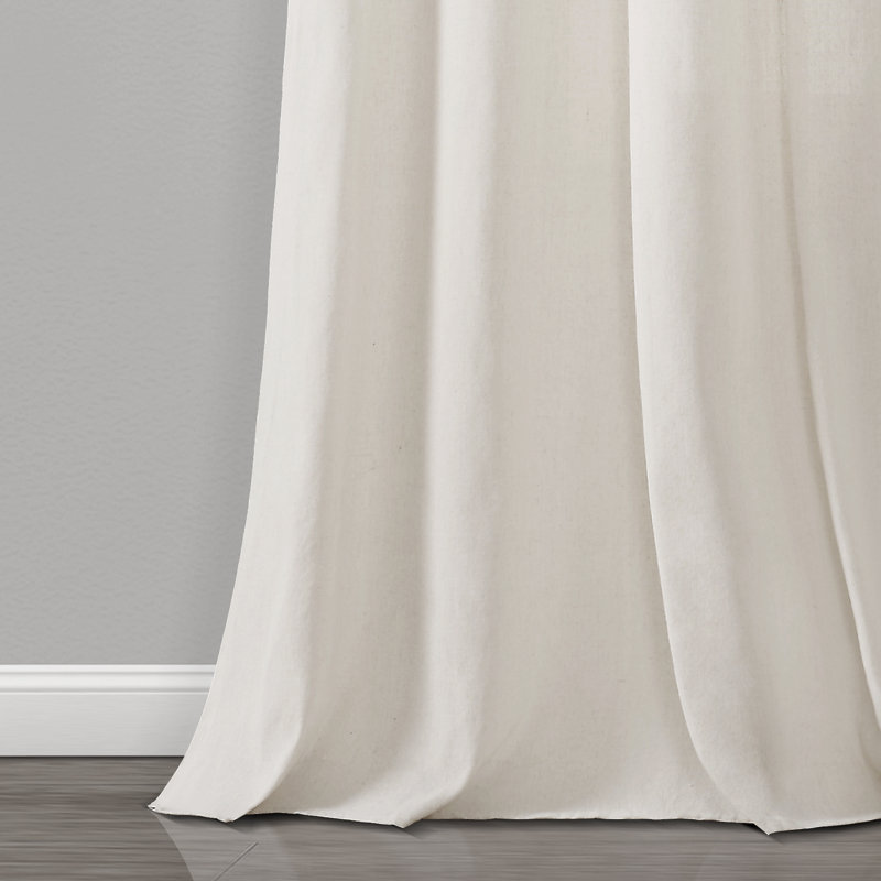 Cotton Blend Sheer Curtain Pair, Gray/Off White