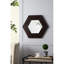 18.5"X18.5" Hexagonal Mirror With Fine Solid Wood Frame, Bathroom Living Room Ornament, Dark Brown Hexagon Secure Hallway Decor, 18.5"X18.5-120221035
