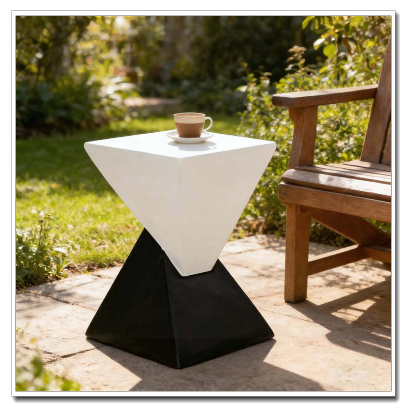 Outdoor Patio MGO Side Table, Beige, Black,White