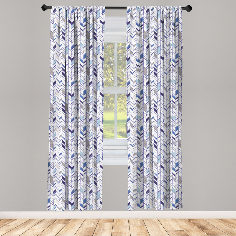 Chevron Semi-Sheer Rod Pocket Curtain Panels, 28" x 84"