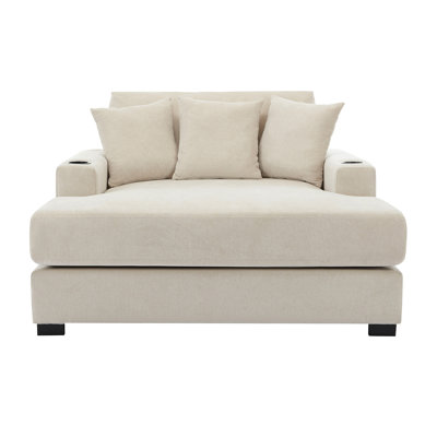 55" Oversized Chaise Lounger Modern Style Sofa Couch