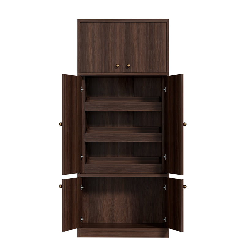 Tall Kitchen Pantry Cabinet 71 Inch Freestanding Storage Cabinet with Doors and Shelves, Adjustable Shelves, E1-Grade Wood, Walnut for Kitchen Pantry, Pantry Cabinets for Kitchen Storage