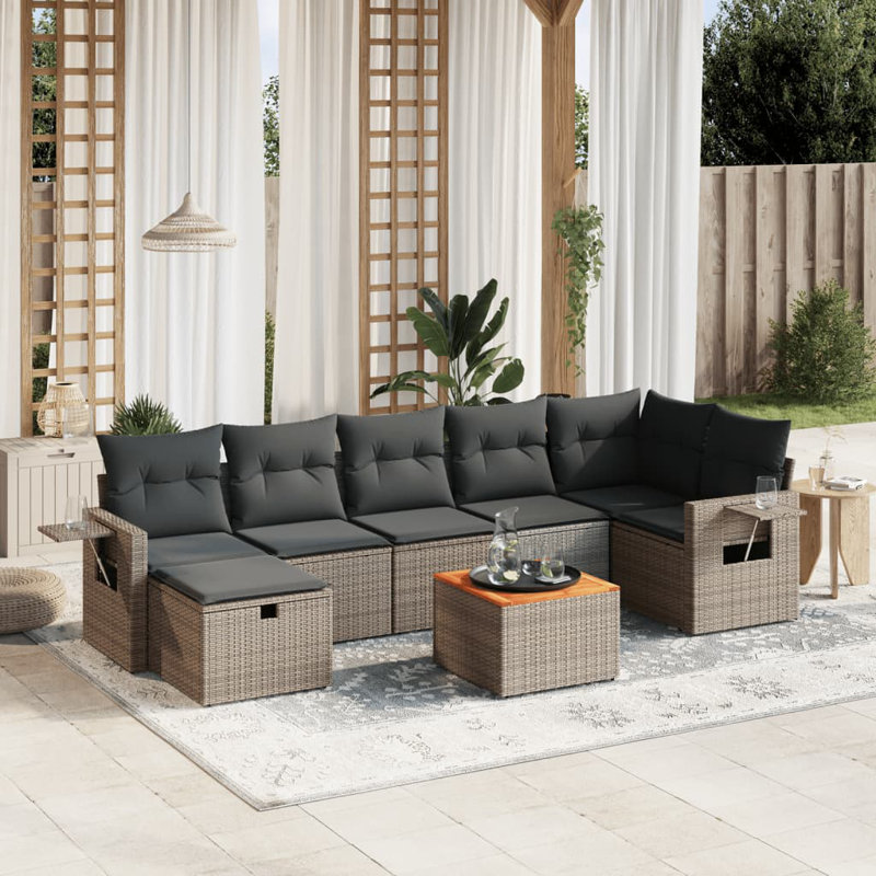 Vidaxl Garden Sofa Set Grey, Dark Grey