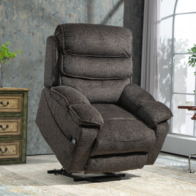 Fauteuil inclinable surdimensionné avec repose-pieds allongé - Fauteuil inclinable électrique pour personnes âgées avec massage thermique - Porte-gobelets de rangement à bras rabattable 350 lb