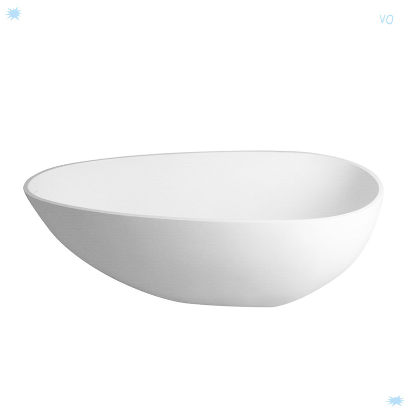 Solid Surface Freestanding Oval Soaking Bathtub