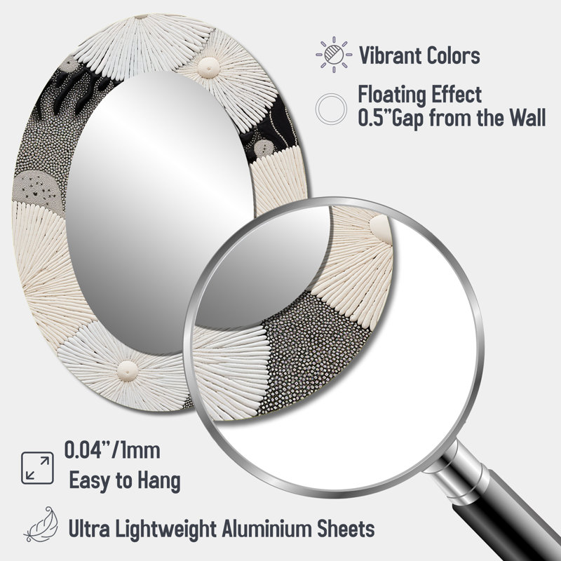 Miroir mural noir et blanc, 40 po x 30 po