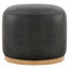 Fauteuil Marseille noir capitonné avec repose-pieds-1441696865