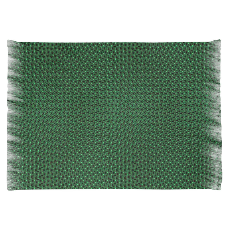 Tapis de zone verte en treillis de couleur hexagonale alternable Mcguigan, Non
