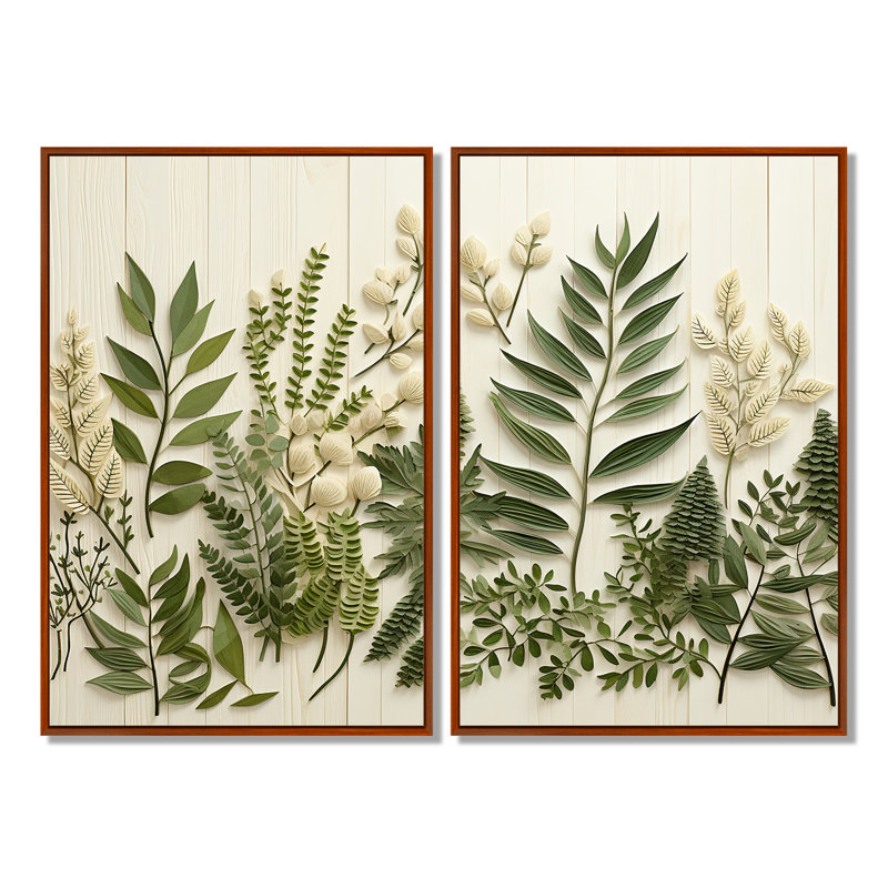 Herbs Chive Symphony 3 - 2 impressions sur toile traditionnelles, H 36 po x l 48 po, Reproduction encadrée sans passe-partout