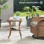 Table d'appoint en osier et verre Bonia-961482380