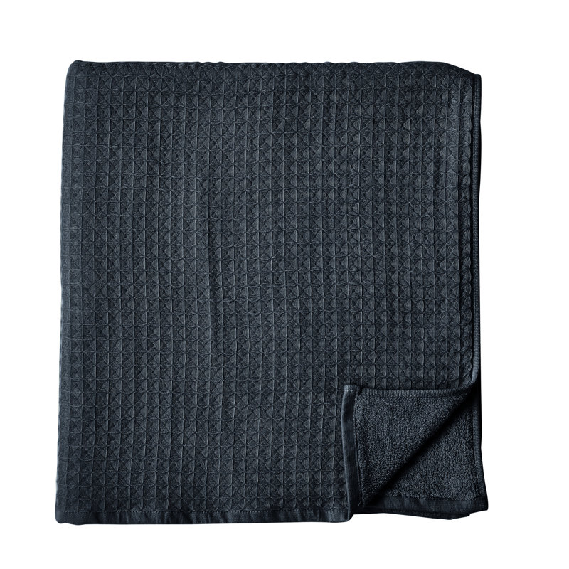 Waffle Twist 100% Cotton Bath Towel, Ebony, Bath Towel - 1 Pack