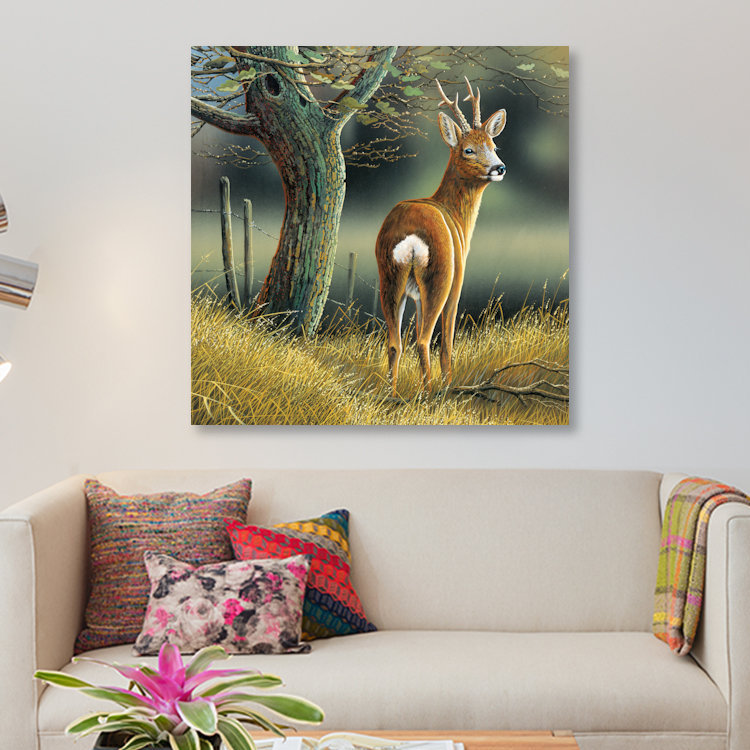 « renne », impression sur toile, H 12 po x l 12 po x P 1,5 po, Pas de tapis, Toile tendue