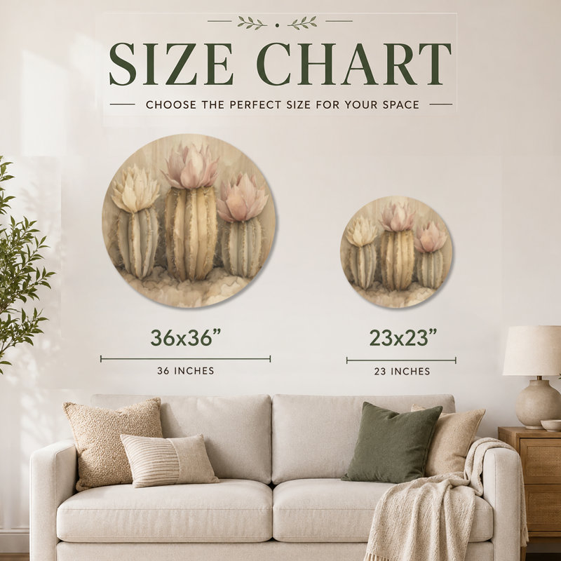 Smathering II - art mural rond en bois botanique, 36" Round, Rond