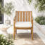 Ensemble de 2 chaises de salle à manger d'extérieur en bois d'acacia avec coussins amovibles