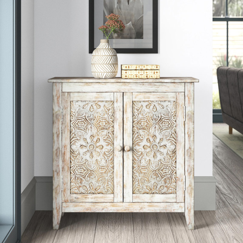 Courtlan Accent Cabinet, Distressed Beige