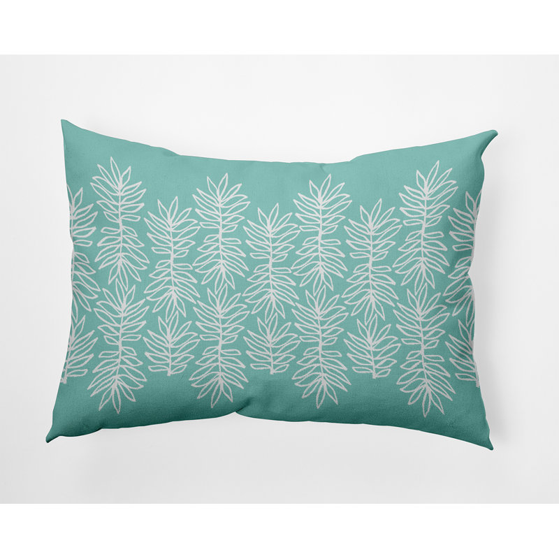 Outdoor Reversible Throw Pillow, White/Sky Blue Floral
