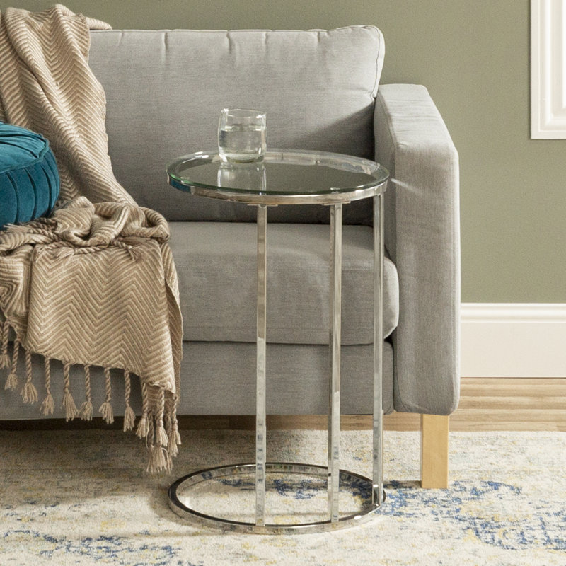 Table de bout en verre Sanath, Chrome