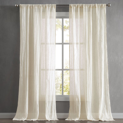 Solid Semi-Sheer Curtain Panels